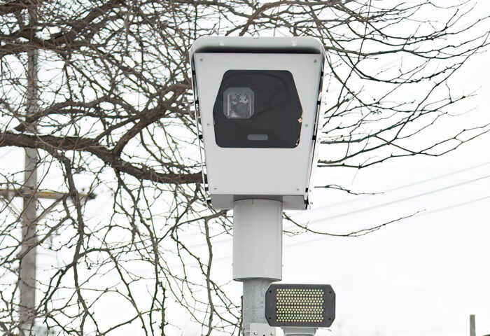 This City of Ottawa automated speed enforcement camera on St. Laurent Blvd., just south of Montreal Rd., racked up the most violations of any camera across the city. Photos: Doug Banks
