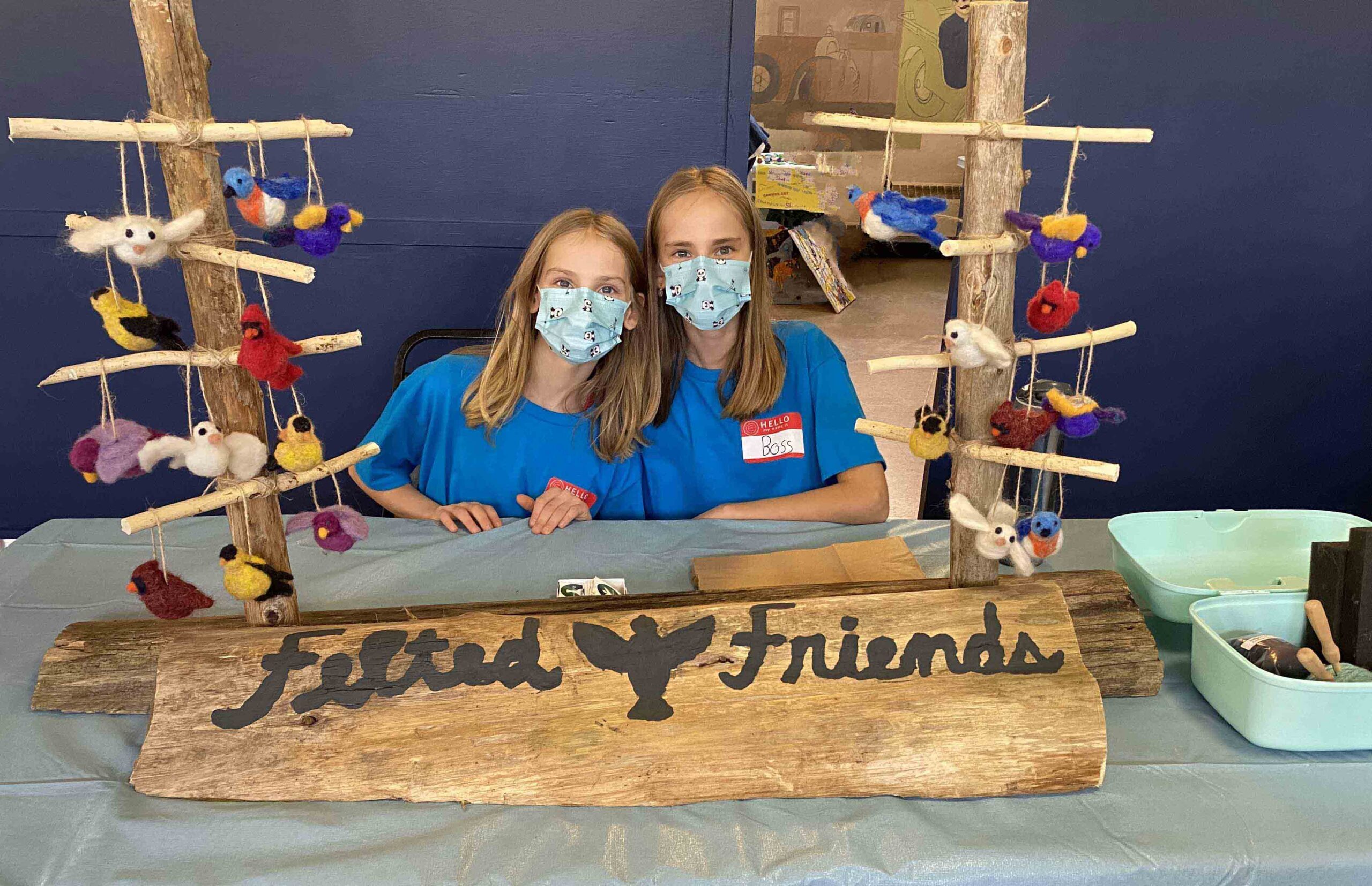 Sophie (left) and Vivienne were co-owners of the “Felted Friends business at last year’s Ottawa Children’s Market. Photo: Megan Lelli