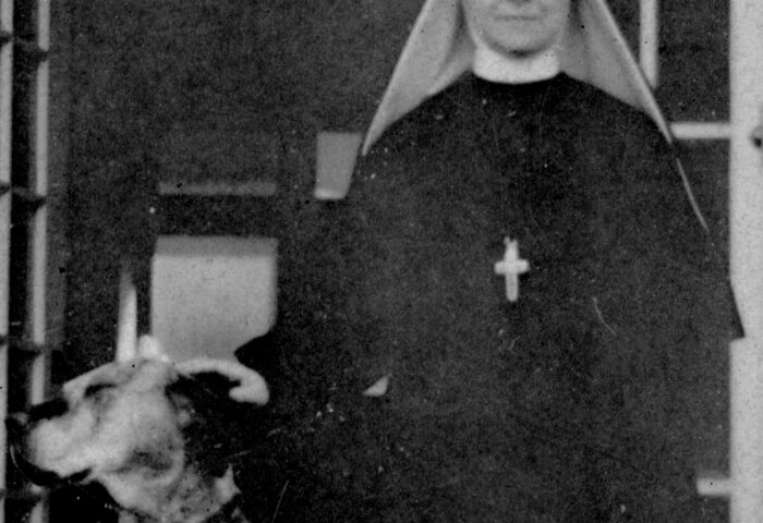 Mother Marie Thomas d'Aquin poses with Rex, her Great Dane. Photo supplied