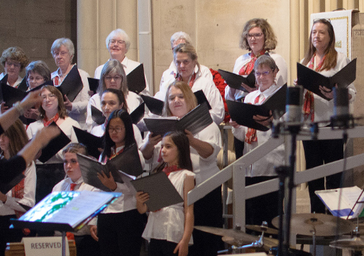 A cropped image of Bytown Voices choir performing during their December 2023 concert