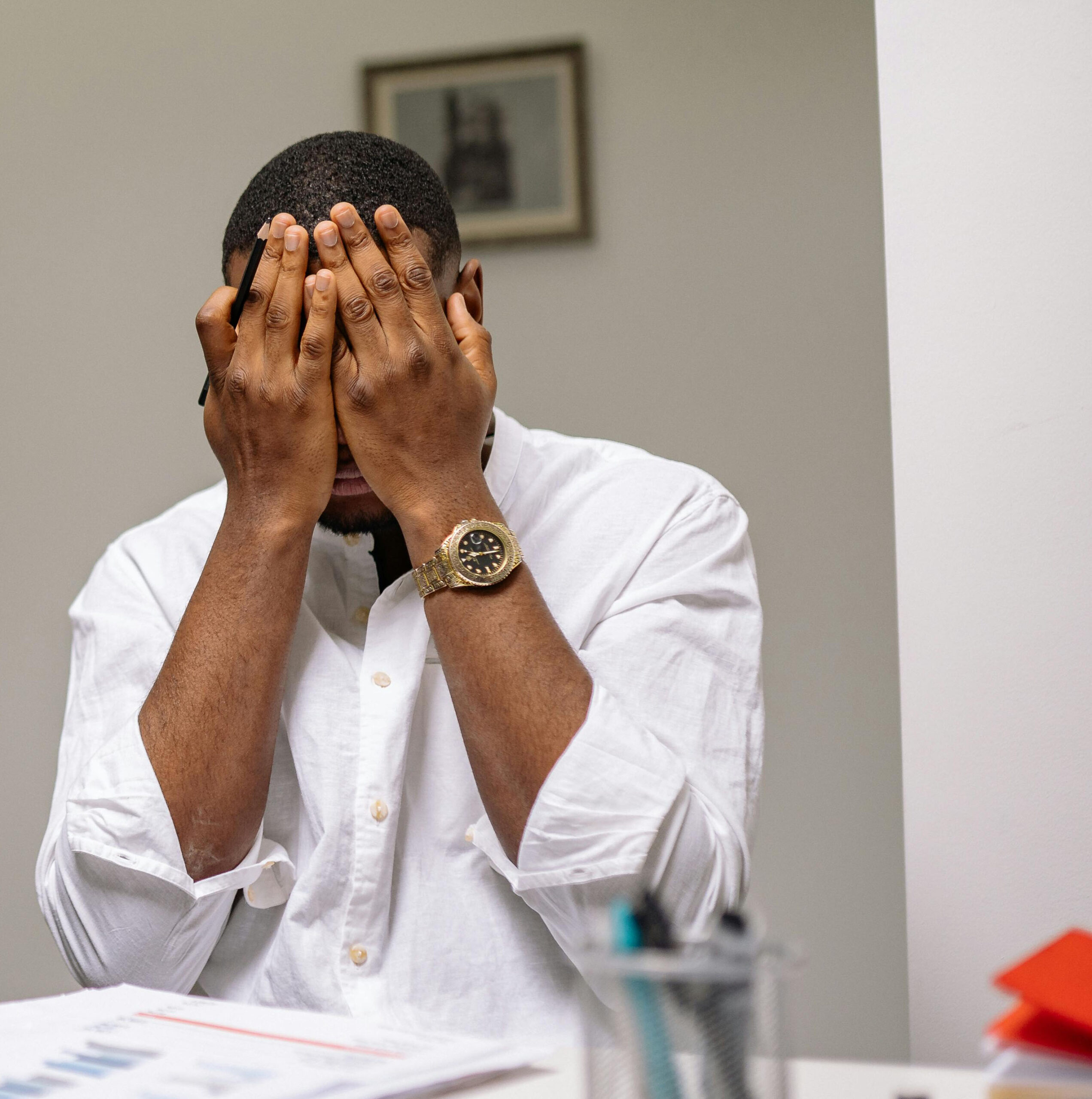 Image of man fustrated by incivility