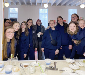 Members of the Saskatoon Blazers U19 ringette team, in Ottawa for the 2025 Canadian Championships, were hosted by the congregation at St. Columba church on March 30. PHOTO: DIANA POITRAS