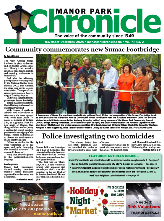 Chronicle front page Nov-Dec, 2025 edition