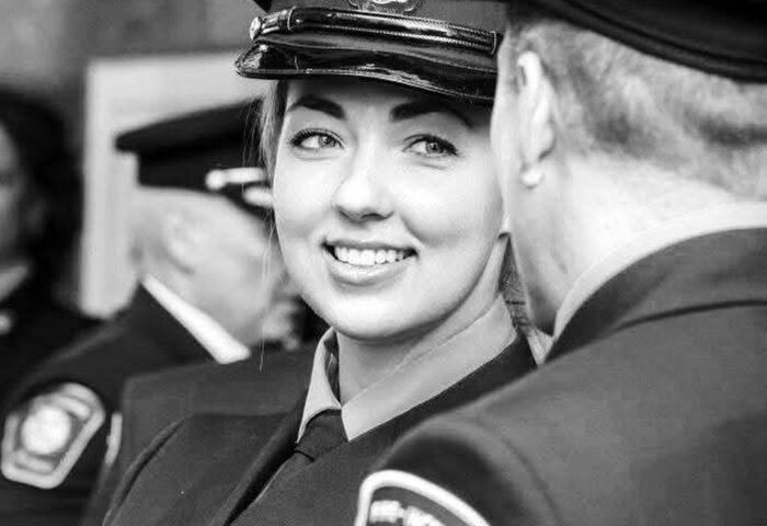 Firefighter and current Manor Park resident Marta Tkaczyszyn, shown here in dress uniform on her graduation day from the Ottawa Fire Service drill school in April, 2018, says she couldn’t be happier with her career choice. PHOTO: SUBMITTED