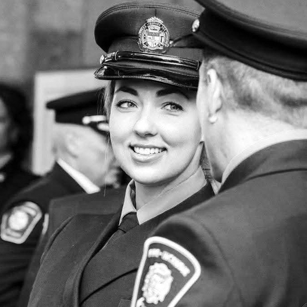 Firefighter and current Manor Park resident Marta Tkaczyszyn, shown here in dress uniform on her graduation day from the Ottawa Fire Service drill school in April, 2018, says she couldn’t be happier with her career choice. PHOTO: SUBMITTED