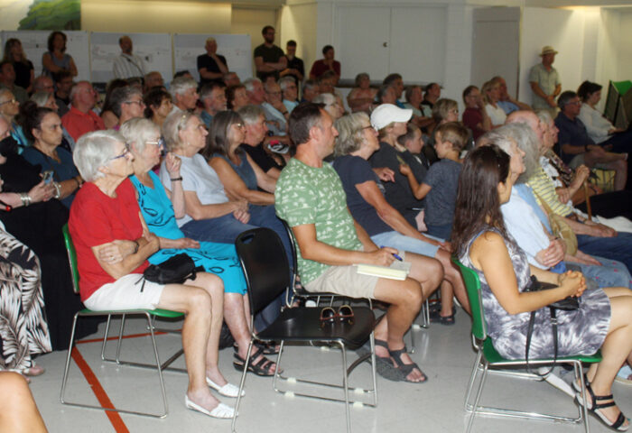 A large turned out last summer for a public information session focused on sidewalks in Manor Park. PHOTO: STAFF