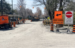 Ottawa city council has approved sidewalks for the Manor Park integrated renewal project. This photo shows road work at the intersection of Kilbarry Crescent and Arundel Avenue. PHOTO: RYLAND COYNE